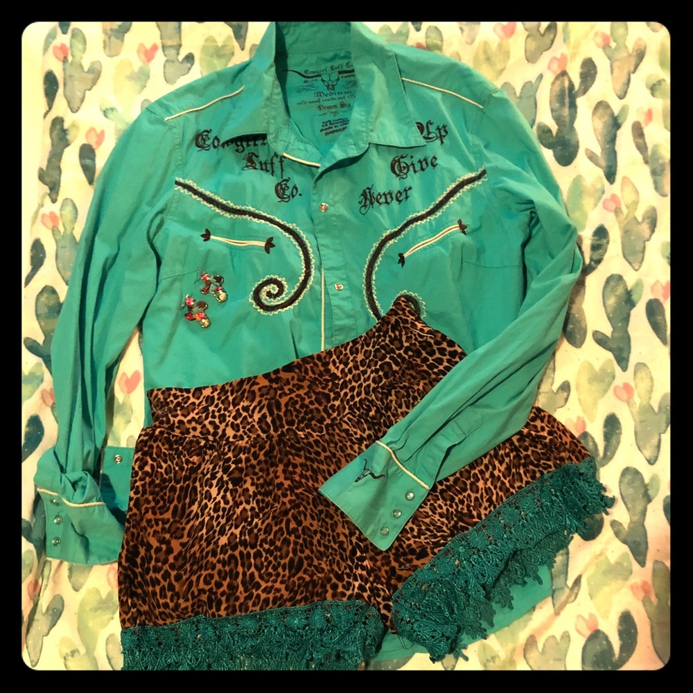 Crazy Train 🌵 Leopard Shorts w/ Lace Trim